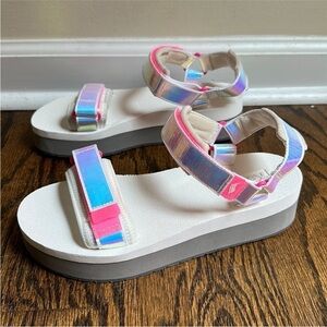 Keds Iridescent Pink and White Sandals